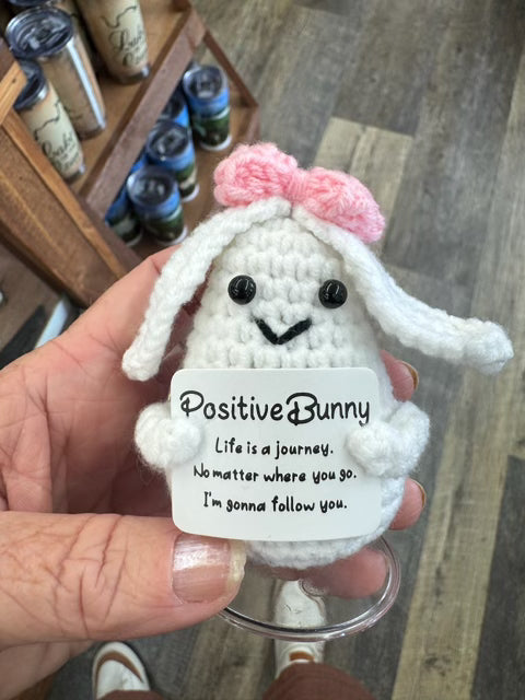 Positive Bunny KeyChain - LIFE IS A JOURNEY - NO MATTER WHERE YOU GO!