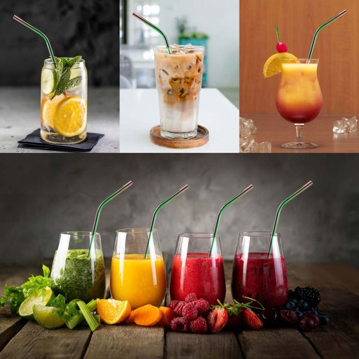 Kitchen Rainbow Drinking Straw with Brush