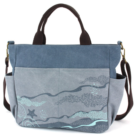 Chala Canvas Print Pocket Tote - Turtles bag