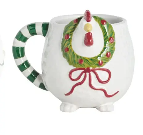 Mud Pie ROOSTER Christmas Mug - Mugs Kitchen Accessories