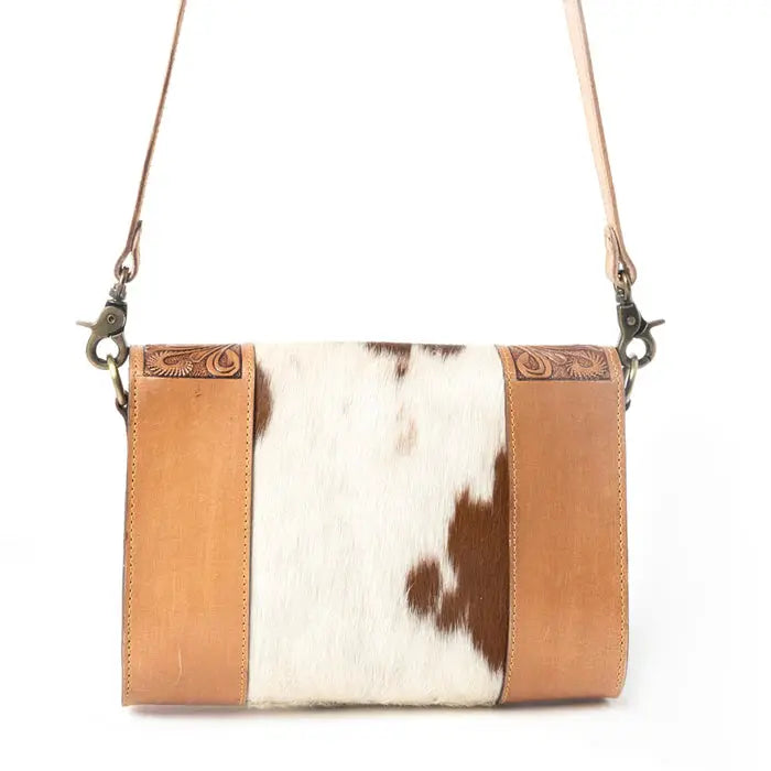 Myra Bag Copper Charm Handtooled Bag in Earthen Hide & Whisper White - Shoulder Bags