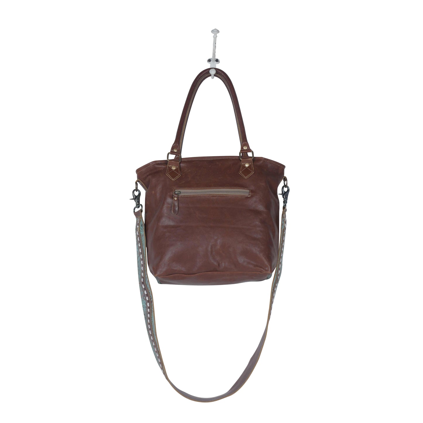 Azure Patterned Leather & Hair Bag