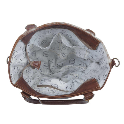 Azure Patterned Leather & Hair Bag