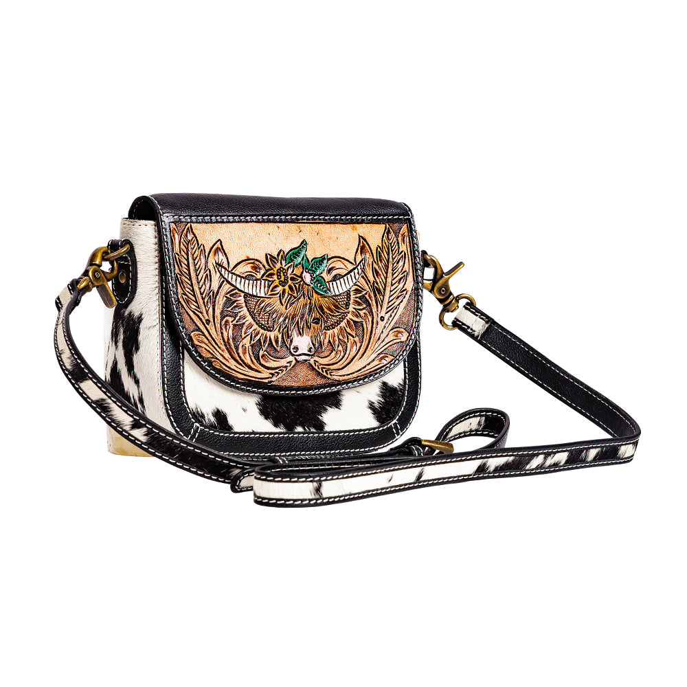 Bloomin' Steer Small Hand-tooled Bag