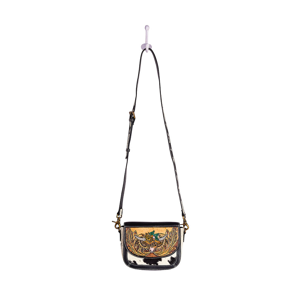 Bloomin' Steer Small Hand-tooled Bag