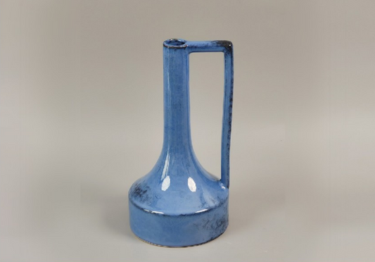 Porcelain Blue Vase with Handle