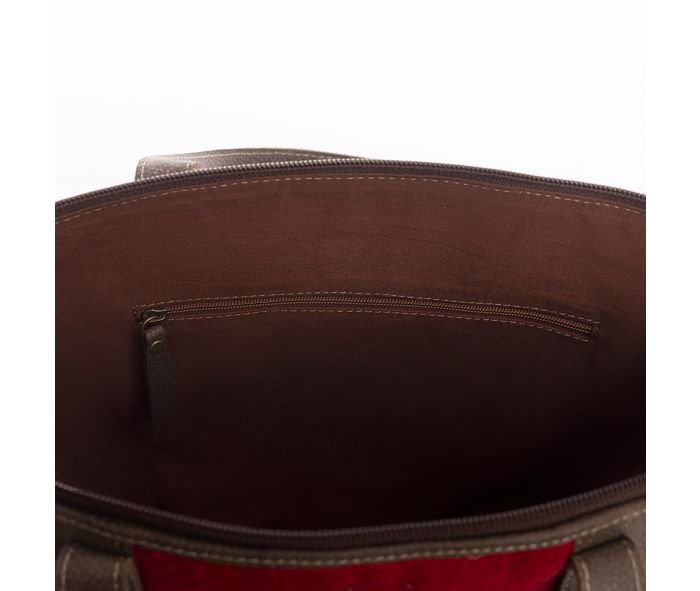 Talon View Tote Bag in Coco & Red