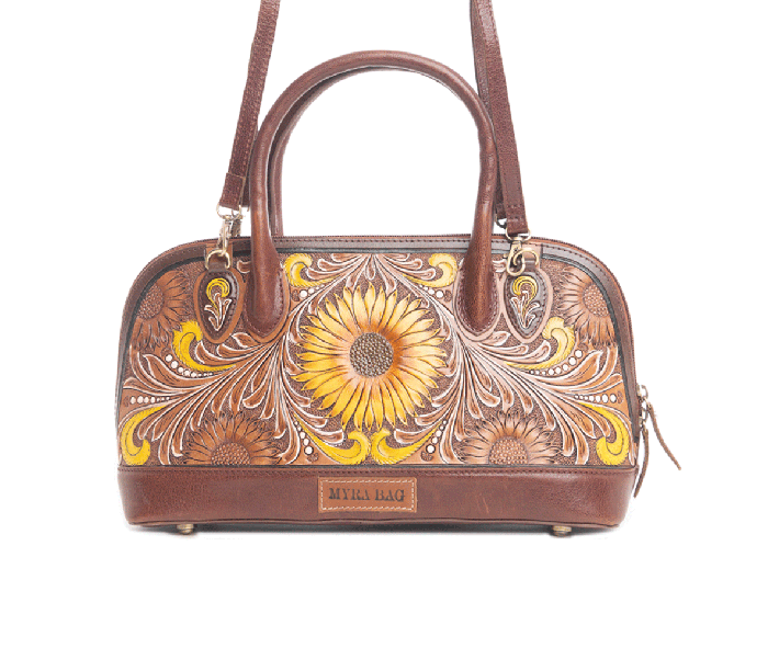 Pueblo Petals Hand-Tooled Bag