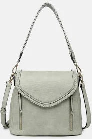 Lorelei Double Zip Whipstitch Trim Crossbody Bag