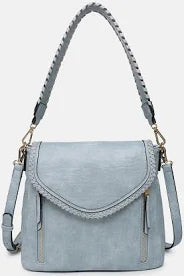 Lorelei Double Zip Whipstitch Trim Crossbody Bag