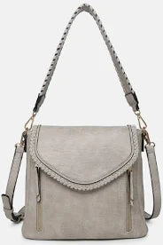 Lorelei Double Zip Whipstitch Trim Crossbody Bag