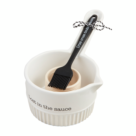 Mud Pie Sauce Pot & Brush Set