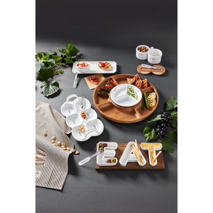 Mud Pie Wood Board And Tidbit Set