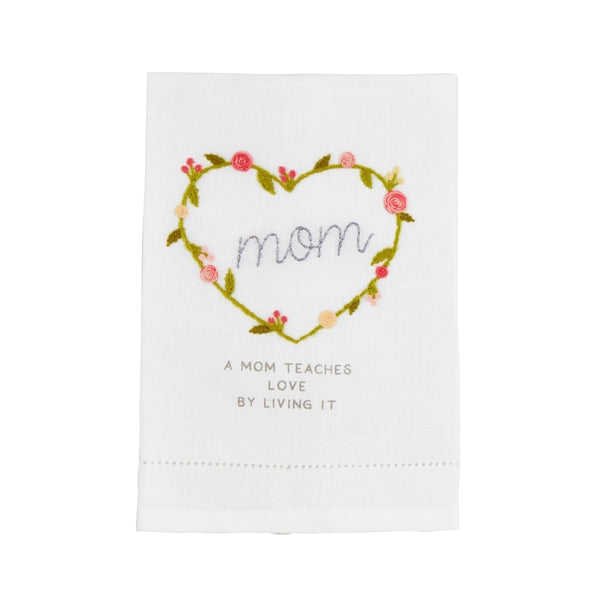 Mud Pie Mom Teaches Embroidered Towel